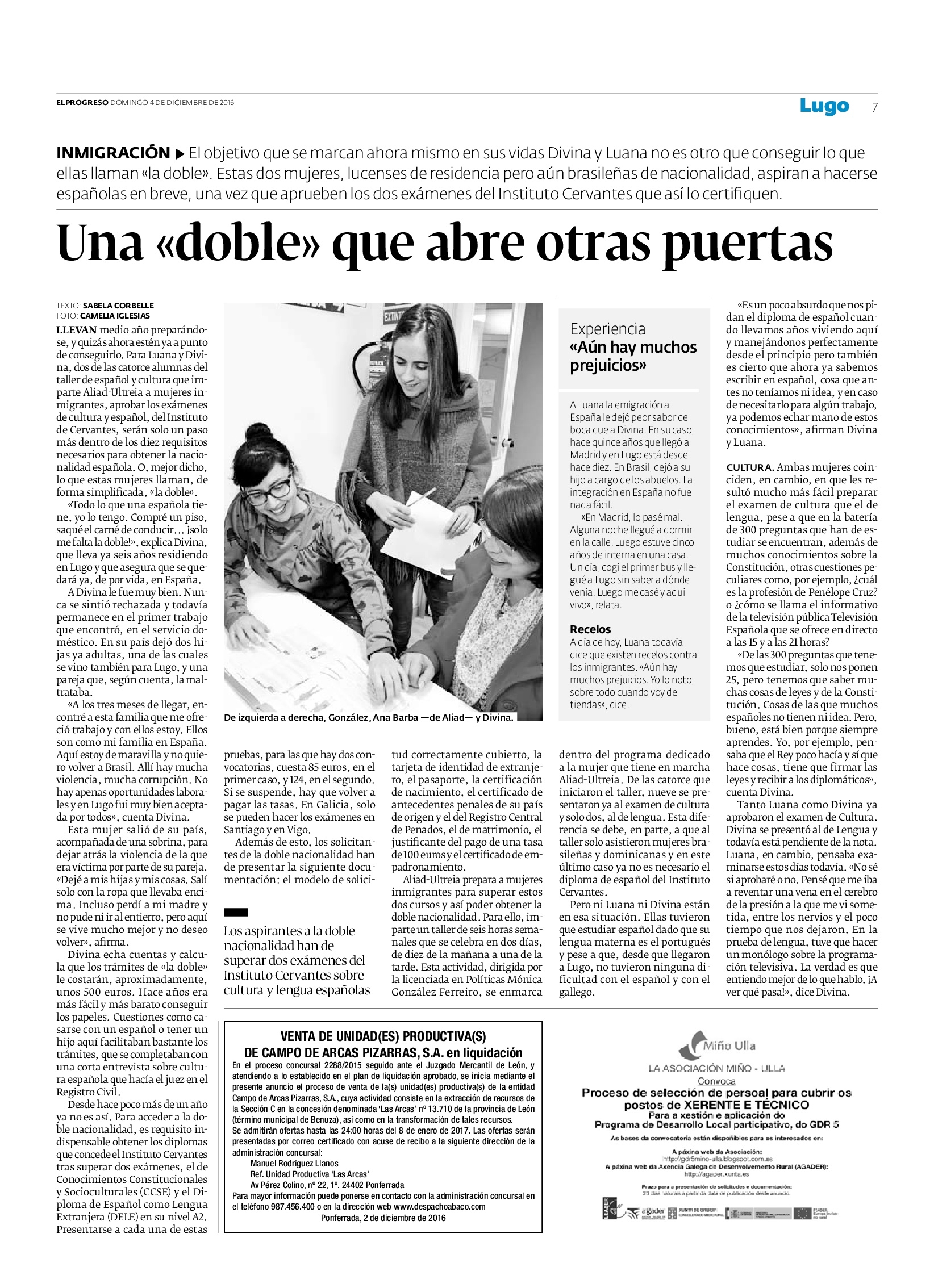El Progreso publica un reportaje sobre los cursos de castellano y cultura española.